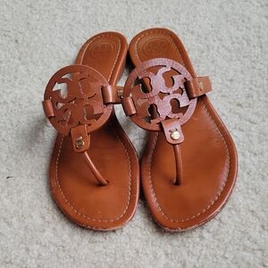 TORY BURCH Brown Leather Women's Sandals